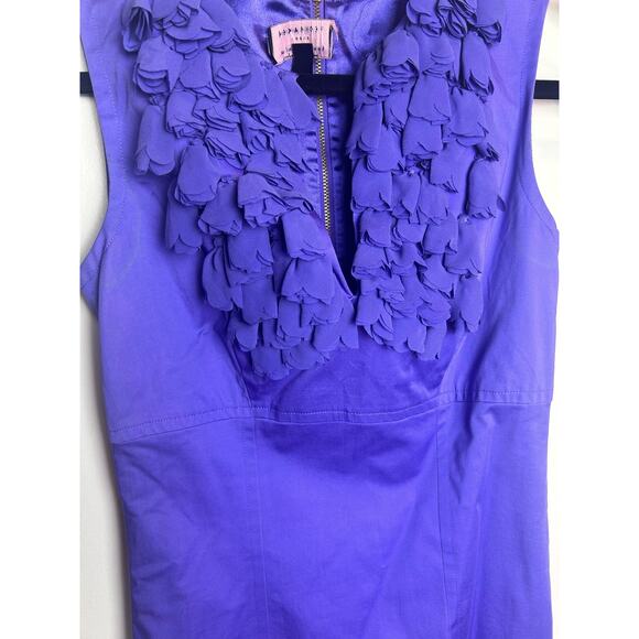Ted Baker Dress Purple Sheath Business Professional Size 0 Party Bold Neckline - Picture 2 of 8
